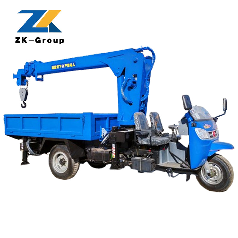 Tricycle equipped with a crane